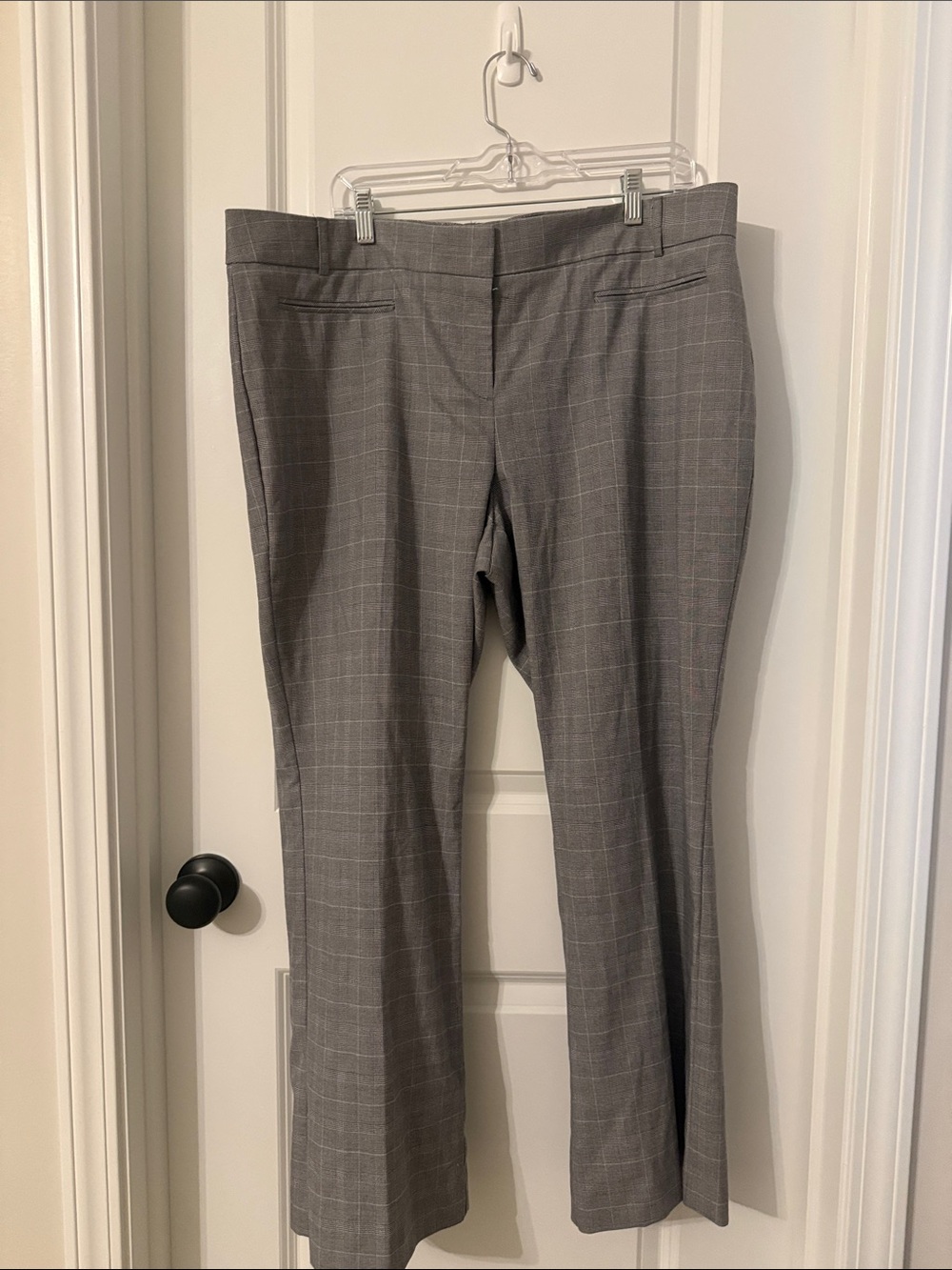 Van Heusen Gray Plaid Boot Cut Dress Pants